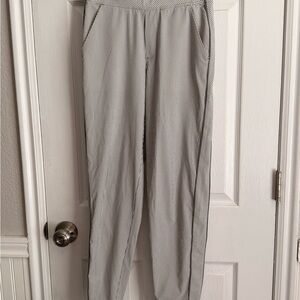 Athleta Gray and White Striped Jogger Pants